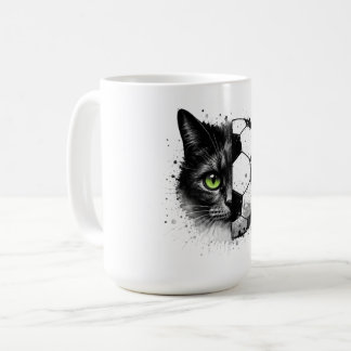 Taza De Café Cara de Juego | Camiseta Gráfica de Medio Gato Med