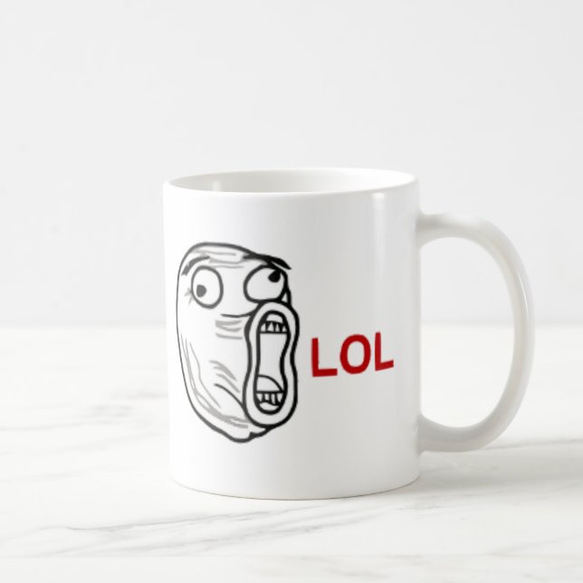 Taza De Café Cara de la rabia de LOL (Derecha)