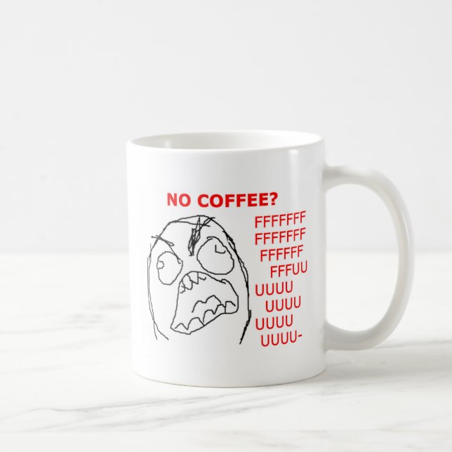 Taza De Café Cara de la rabia ningún café (Derecha)