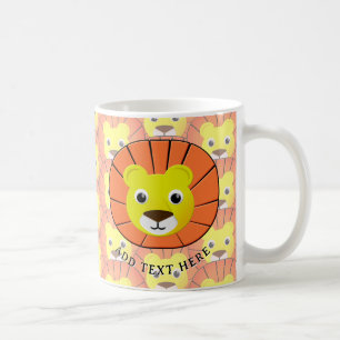 Taza De Café Cara de León Adorable Estampado Total