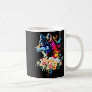 Taza De Café Cara de lobo colorida Animales lindos Amantes de l