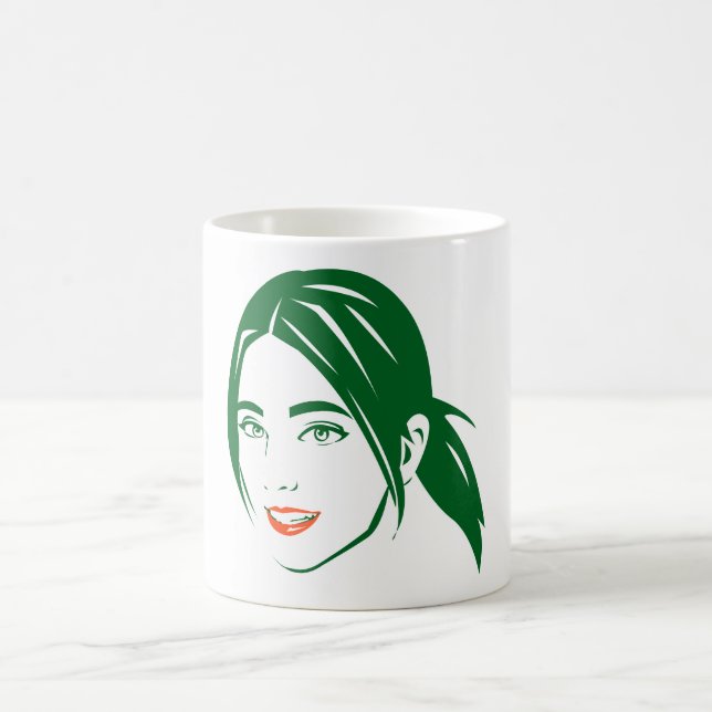 Taza De Café cara de mujer hermosa Coffee Mug (Centro)