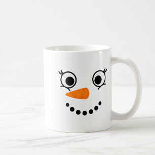 Taza De Café Cara de muñeco de nieve de invierno pestañas Navid
