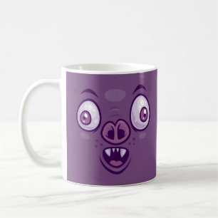 Taza De Café Cara de murciélago vampiro de dibujos animados loc