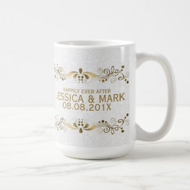 Taza De Café Cara de oro con damascos blancos