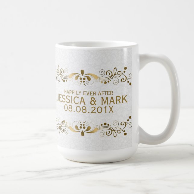 Taza De Café Cara de oro con damascos blancos (Derecha)