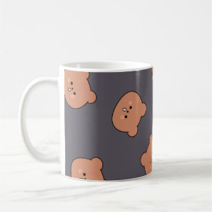 Taza De Café Cara de Osito de Peluche Marrón Adorable Patrón Az