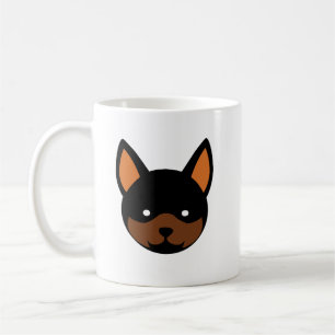 Taza De Café Cara de perro Chibi linda minimalista