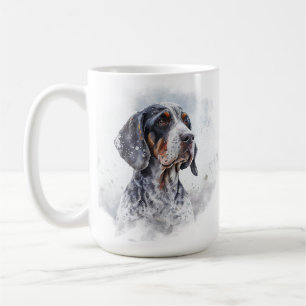 TAZA DE CAFÉ CARA DE PERRO DE CONEXIÓN AZUL DE INVIERNO NOCTURN