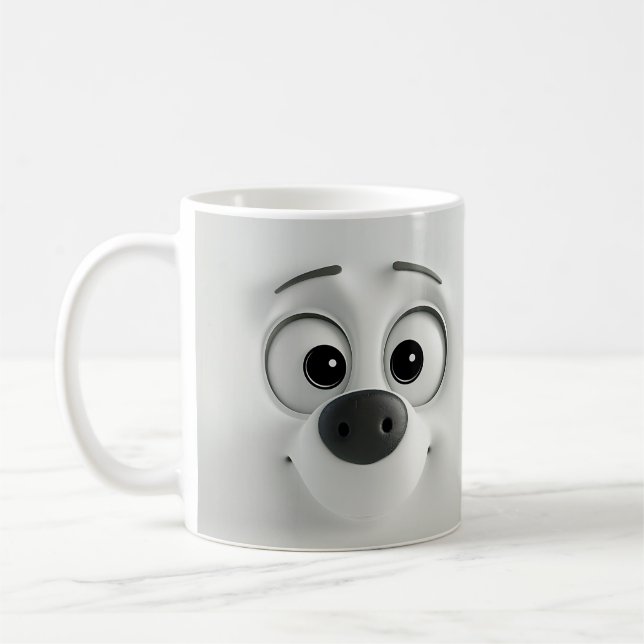Taza De Café Cara de perro sarcástica 3D (Izquierda)