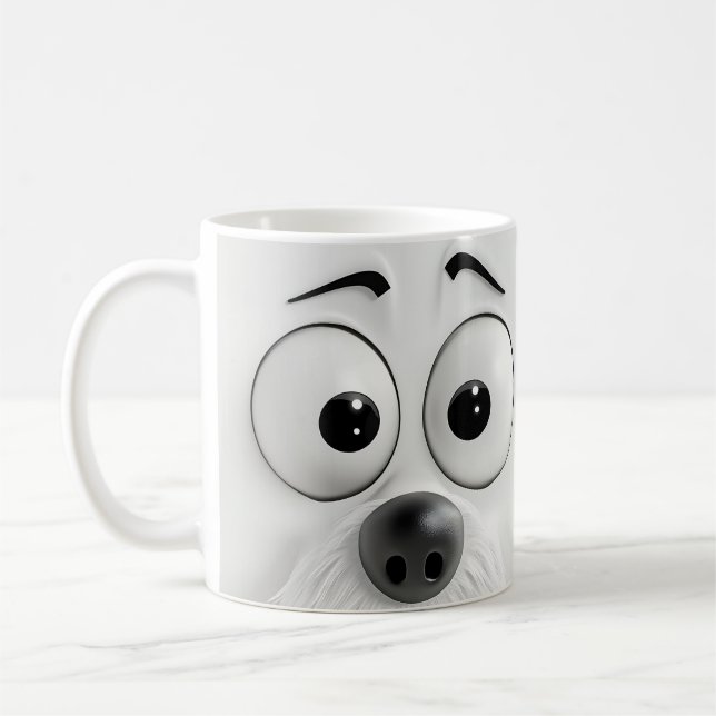 Taza De Café Cara de perro sarcástica 3D (Izquierda)