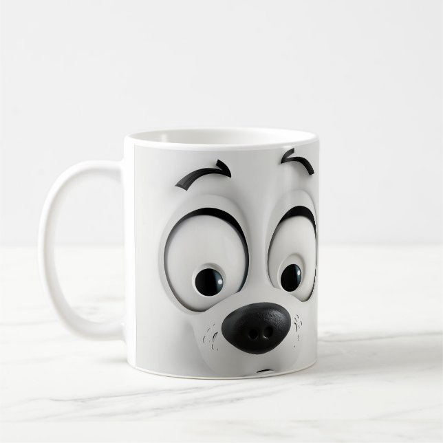 Taza De Café Cara de perro sarcástica 3D (Izquierda)