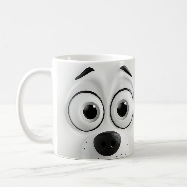 Taza De Café Cara de perro sarcástica 3D (Izquierda)