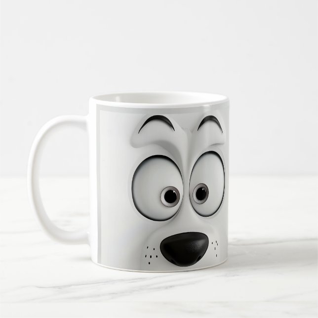 Taza De Café Cara de perro sarcástica 3D (Izquierda)