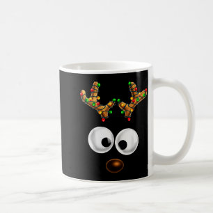 Taza De Café Cara de Reno de Navidad Familiar Combinada Navidad