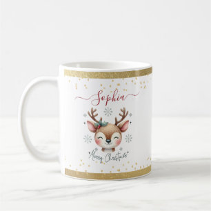 Taza De Café Cara de reno de Navidad Regalos de vacaciones