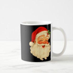 Taza De Café Cara de Santa Claus de Navidad Vintage Antiguo X