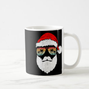 Taza De Café Cara de Santa Retro Sungles Hawaiano Navidad Xmas 