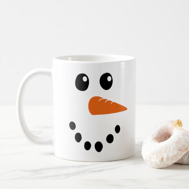 Taza De Café Cara de Snowman (Con donut)