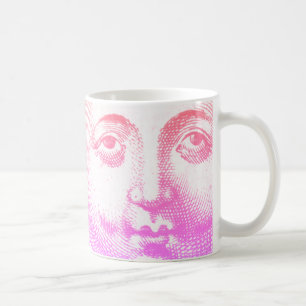 Taza De Café Cara de sol rosa rosa de época