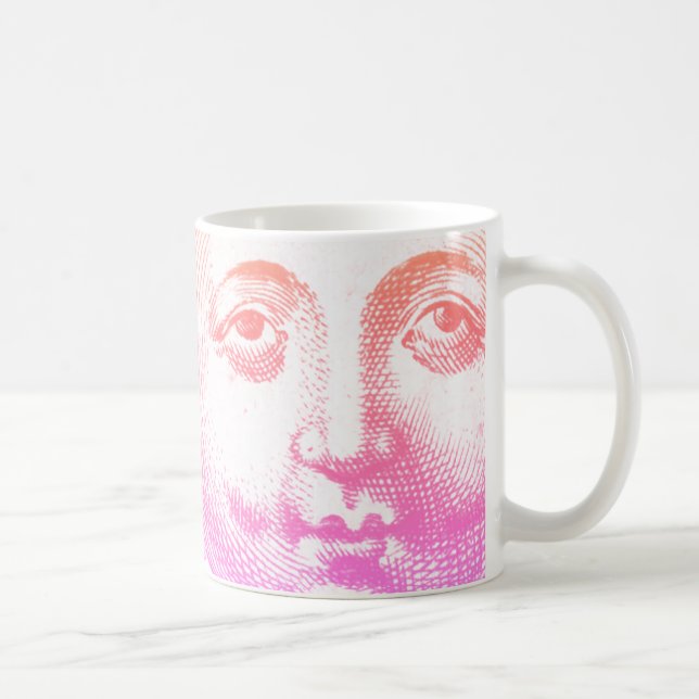 Taza De Café Cara de sol rosa rosa de época (Derecha)