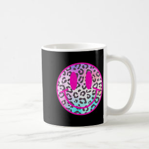 Taza De Café Cara de sonrisa de leopardo rosa camiseta moderna