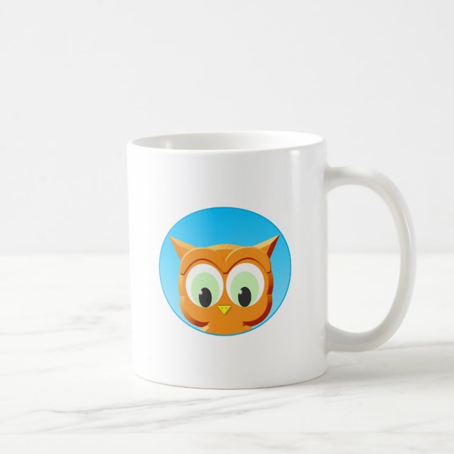 Taza De Café Cara De Un Pequeño Búho (Derecha)