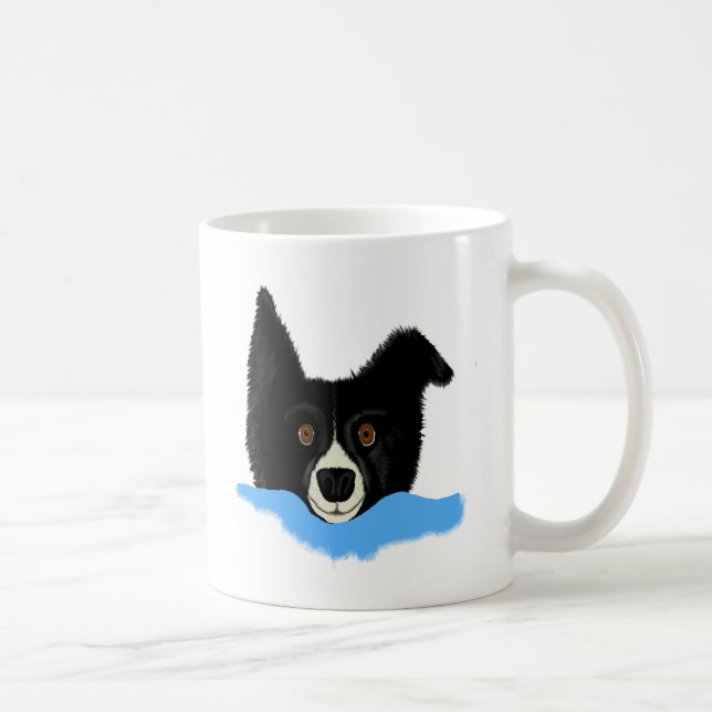 Taza De Café Cara del border collie (Derecha)
