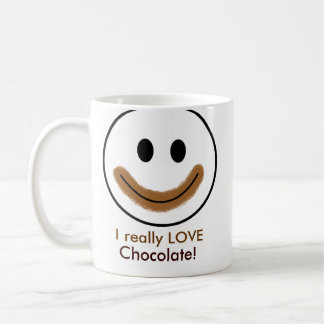 Taza De Café ¡Cara del chocolate "AMO realmente el chocolate! "
