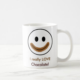 Taza De Café ¡Cara del chocolate "AMO realmente el chocolate! "