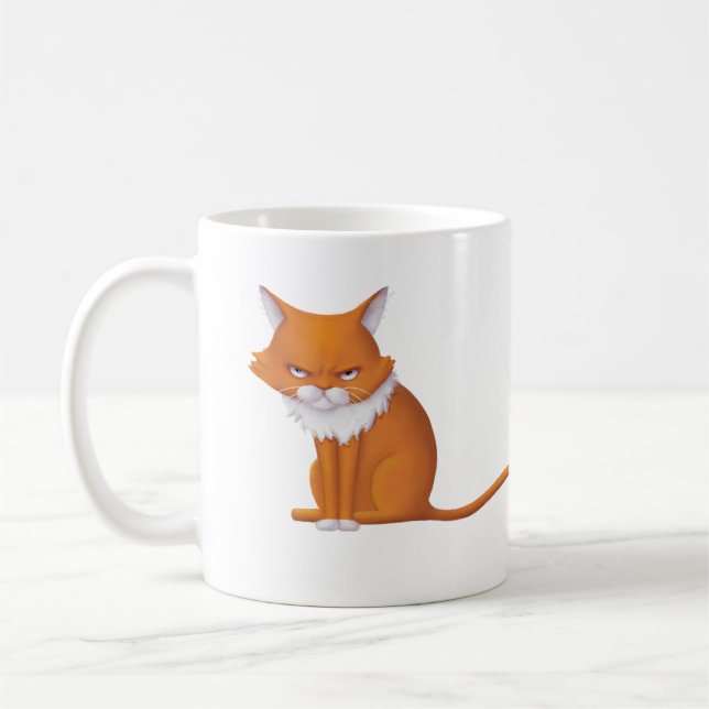 Taza De Café Cara del gato de la mañana del lunes (Izquierda)
