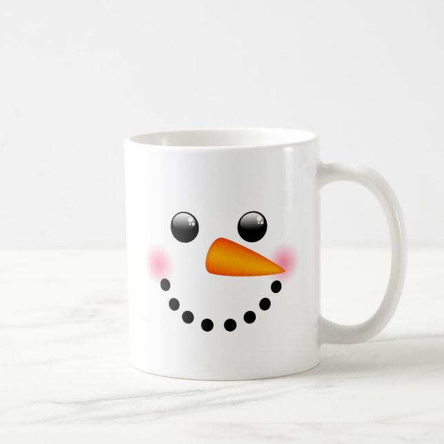 Taza De Café Cara del muñeco de nieve (Derecha)