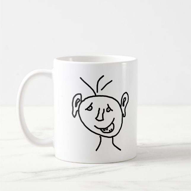Taza De Café Cara divertida de dibujo (Izquierda)