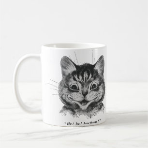 Taza De Café Cara divertida del gato (2), Louis Wain