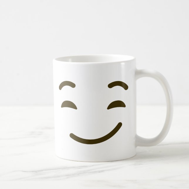 Taza De Café Cara divertida Smirking del Emoticon lindo de la (Derecha)