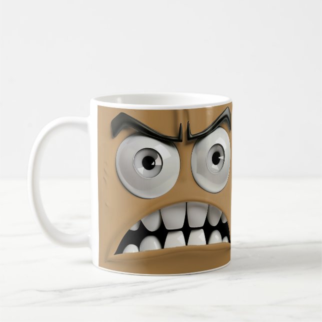 Taza De Café Cara divertida y furiosa (Izquierda)