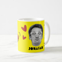 Cara divertida | Yummy Smile Fun Yellow Photo Mug