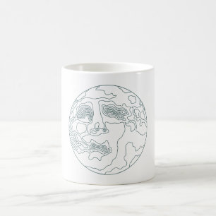 Taza De Café cara en la luna