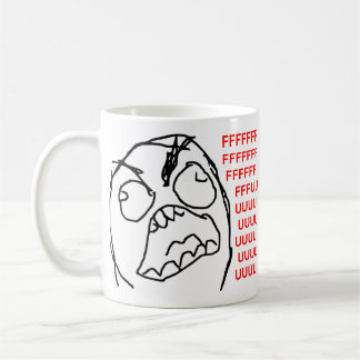 Taza De Café Cara enojada Meme de la rabia de Fuu Fuuu del