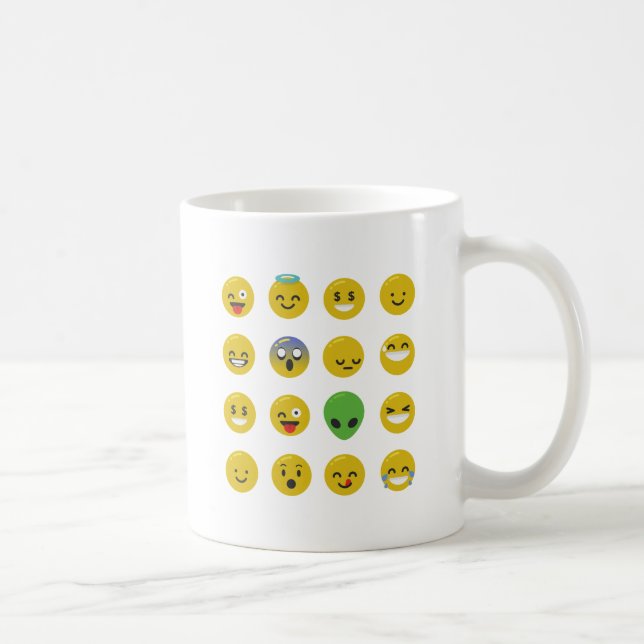 Taza De Café cara feliz de la emoji (Derecha)