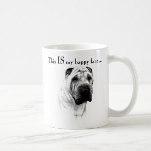 Taza De Café Cara feliz de Shar Pei del chino