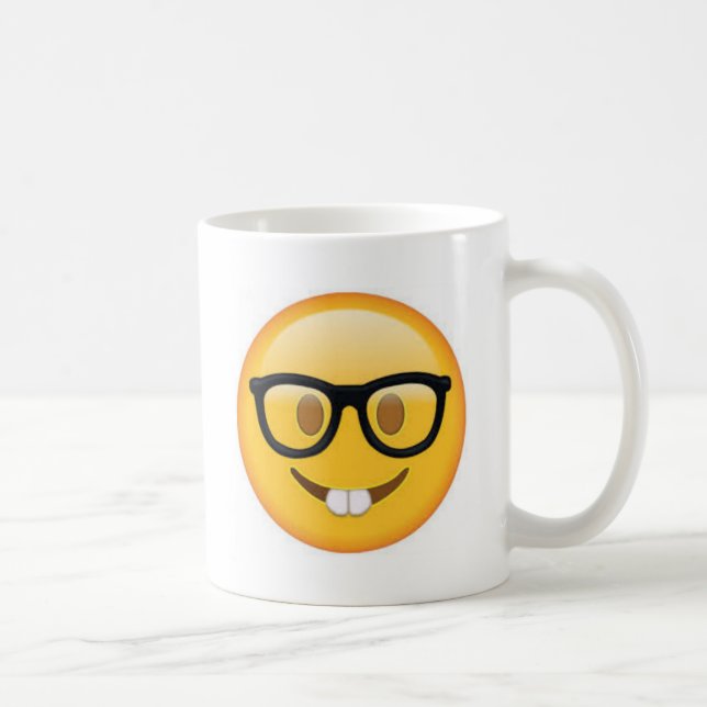 Taza De Café Cara Geeky de la emoji (Derecha)