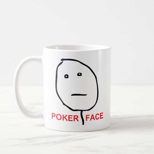 Taza De Café Cara Meme de la rabia de la cara de póker (Izquierda)