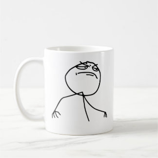 Taza De Café Cara Meme de la rabia del Yea de F