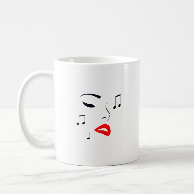 Taza De Café Cara musical femenina (Izquierda)