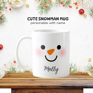 Taza De Café Cara personalizada de Snowman