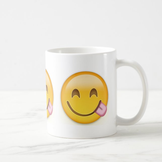 Taza De Café Cara Savouring emoji deliciosa de la comida (Derecha)