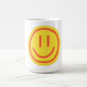 Taza De Café Cara Sonriente Adorable Diseño de Emoji Feliz Po