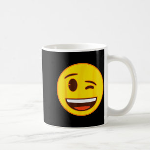 Taza De Café Cara sonriente amarilla guiñando oficial Emoji 