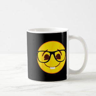 Taza De Café Cara sonriente amarilla oficial de Emoji Nerd Gles